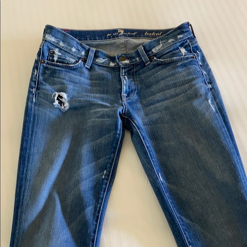 7 for all Mankind bootcut destructed jeans